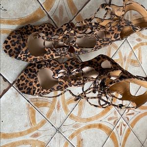 Cheetah Laced Up Heels